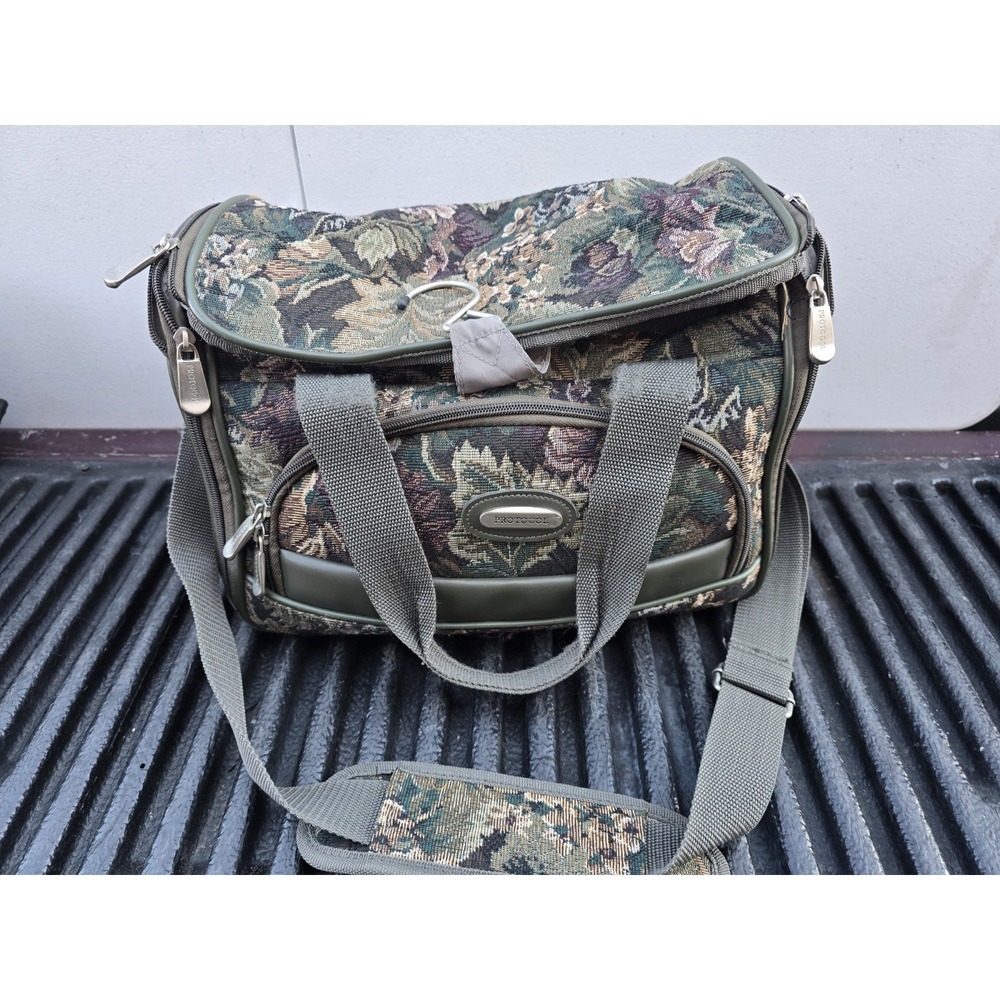 Vintage 13" Protocol Floral Tapestry Large Travel Luggage Shoulder Toiletry Bag